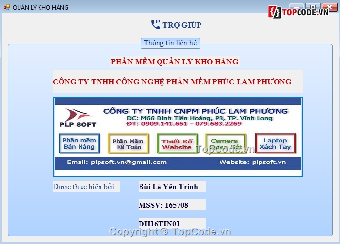 Đồ án phần mềm quản lý kho hàng + Full source code + CSDL + Word