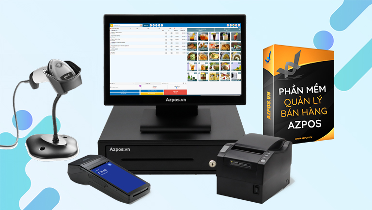Máy Tính Tiền Pos Bán Hàng Mã Vạch Tạp Hóa Siêu thị Mini Trọn Bộ ...
