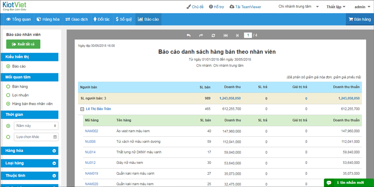 Phần mềm quản lý bán hàng online miễn phí dùng thử -TOP 1 VN