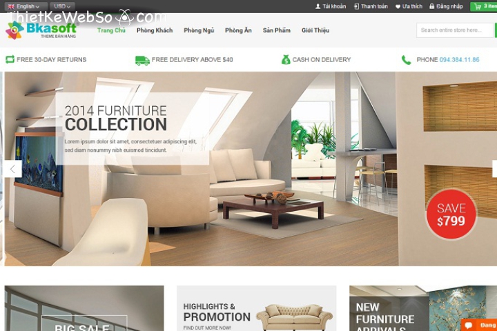 Công ty thiết kế website nội - ngoại thất đẹp | Thiết Kế Web Số