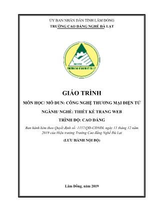 Giáo trình Mô đun Thiết kế trang Web - Công nghệ thương mại điện ...