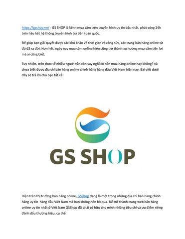 GSShop - Trang web bán hàng Online uy tín ở Việt Nam by GS Shop ...