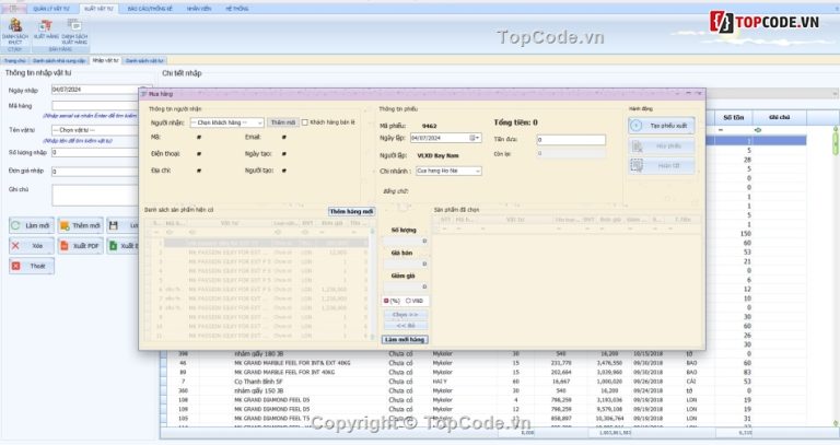Source code phần mềm quản lý vật tư C#, Devexpress