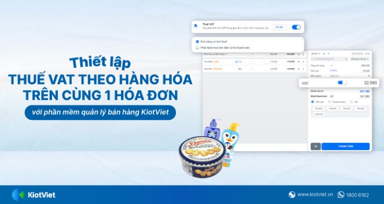 Thiết lập thuế VAT theo hàng hóa trên cùng 1 hóa đơn