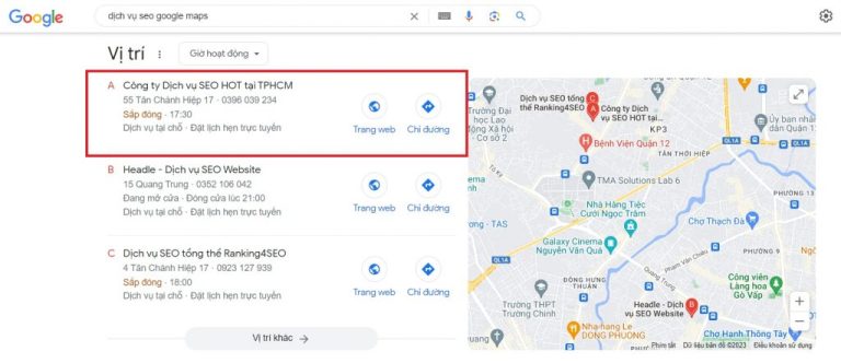 Dịch vụ SEO Google Maps chuyên nghiệp hiệu quả giá rẻ 2024