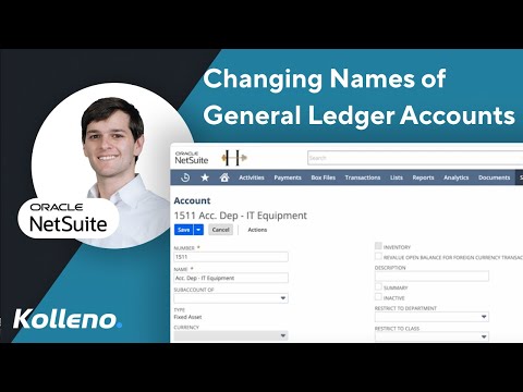 NetSuite Tutorial | Changing Names of General Ledger Accounts in ...