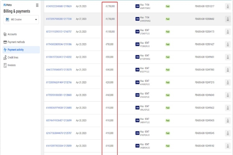 Ngưỡng thanh toán Facebook là bao nhiêu và cách xin nâng ngưỡng