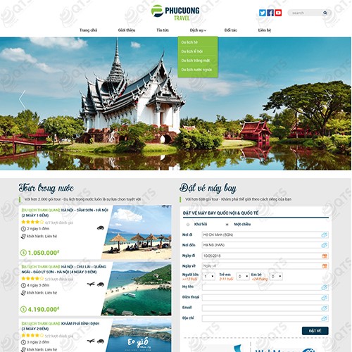 Thiết kế website Du lịch - Khách sạn PhuCuong travel. Thiết kế ...