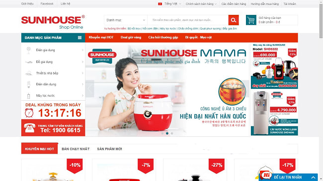 Thiết kế website hàng gia dụng điện máy chuyên nghiệp chuẩn SEO
